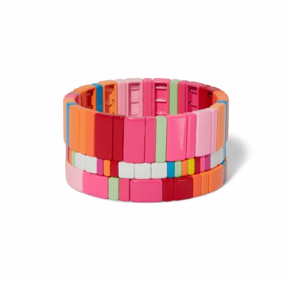 Roxane Assoulin Cherry Bomb Enamel Bracelets - Set of 2 - Picture 1 of 3